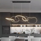 Suspension anneau LED fine en acier chromé Anello Arto, vue 4