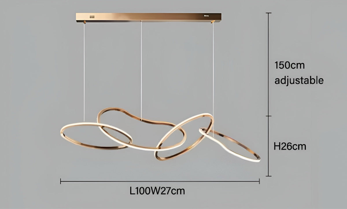 Suspension anneau LED fine en acier chromé Anello Arto, vue 7
