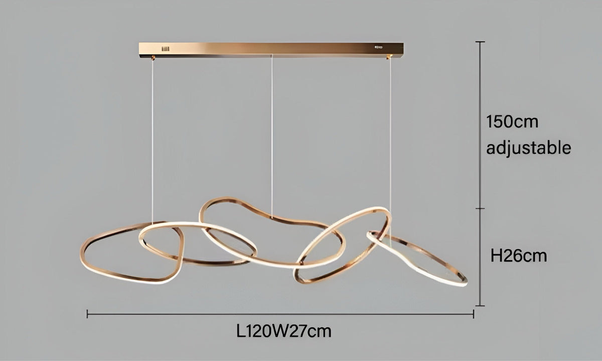 Suspension anneau LED fine en acier chromé Anello Arto, vue 8