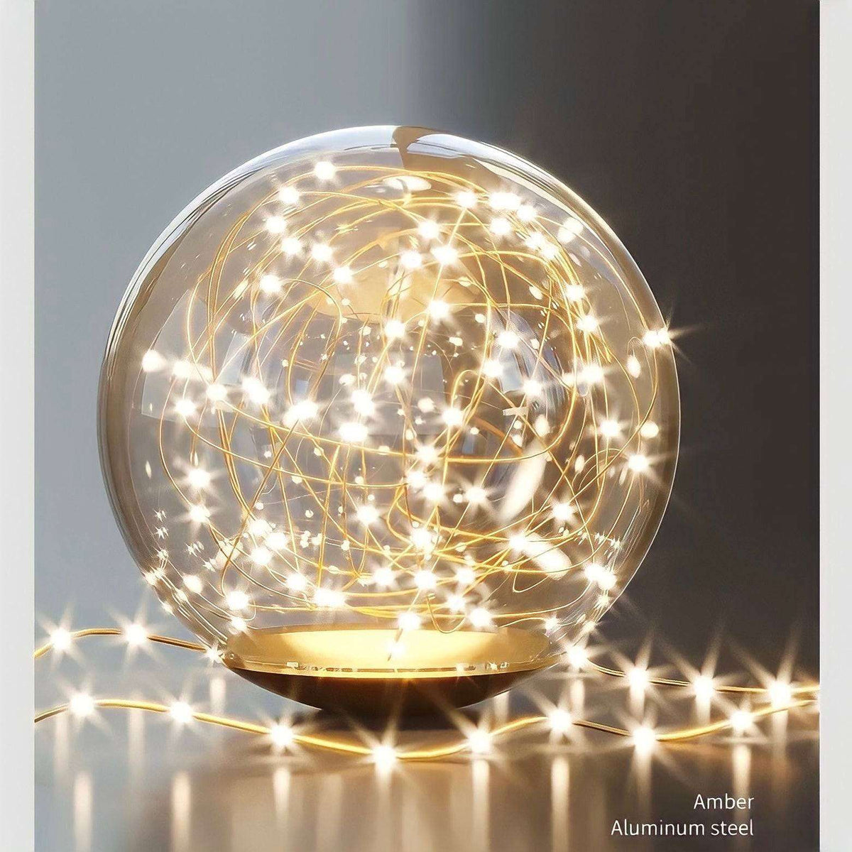 Suspension boule en verre à huit globes LED, noir ou doré, vue 2