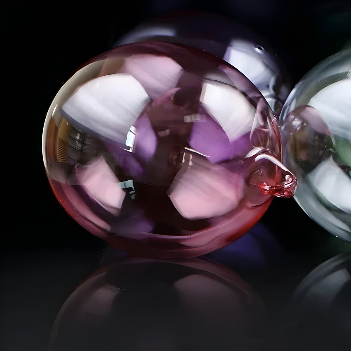 Suspension boule en verre coloré, grappe façon ballons