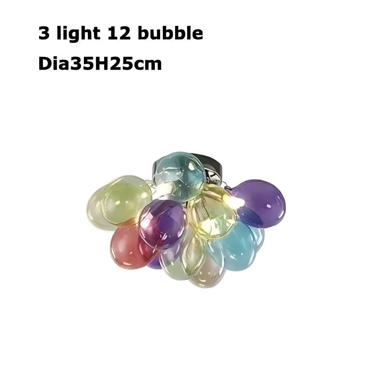 Suspension boule en verre coloré, grappe façon ballons, vue 10