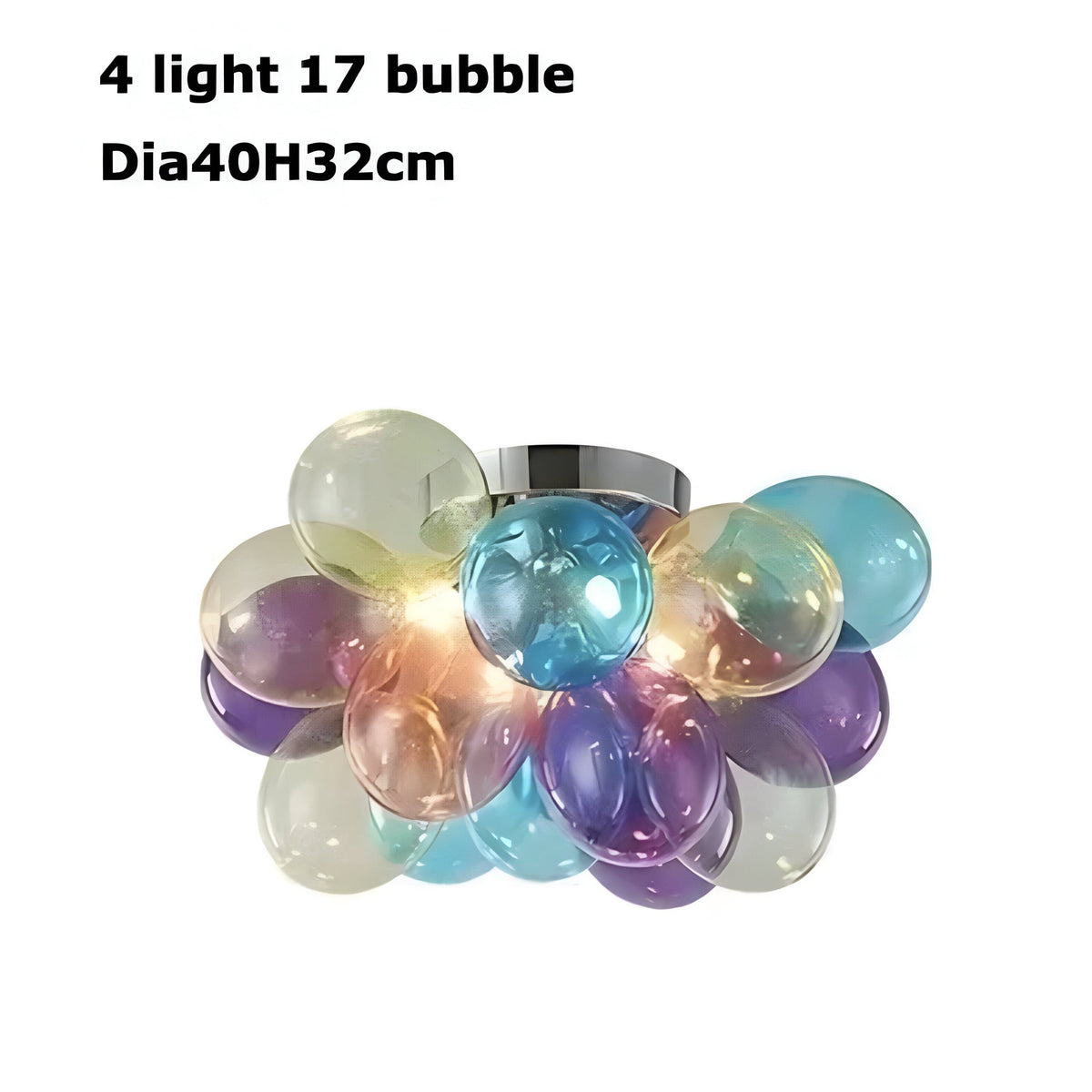 Suspension boule en verre coloré, grappe façon ballons, vue 11