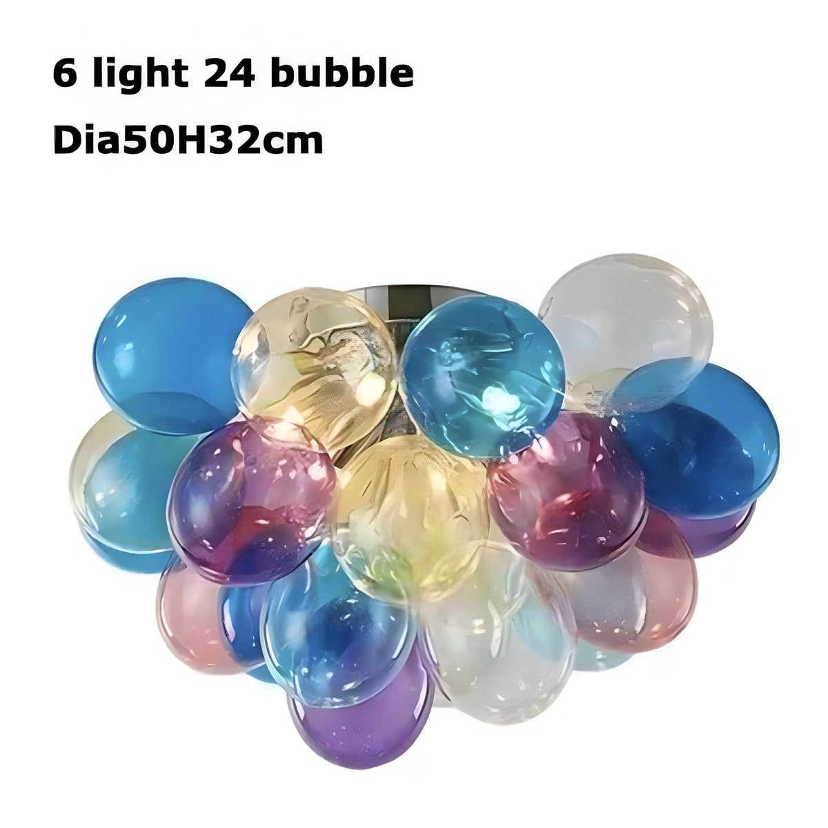 Suspension boule en verre coloré, grappe façon ballons, vue 13
