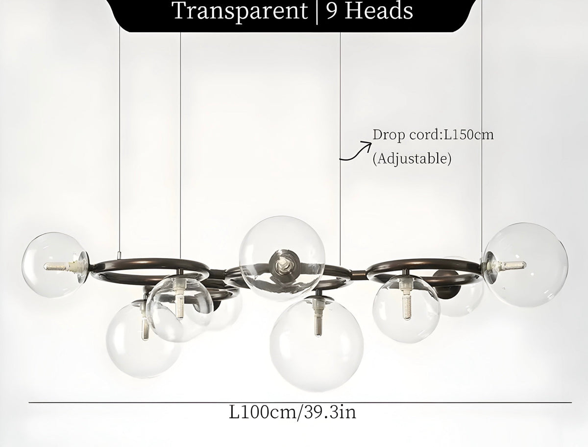 Suspension boule en verre en grappe de 5 à 9 globes, vue 18