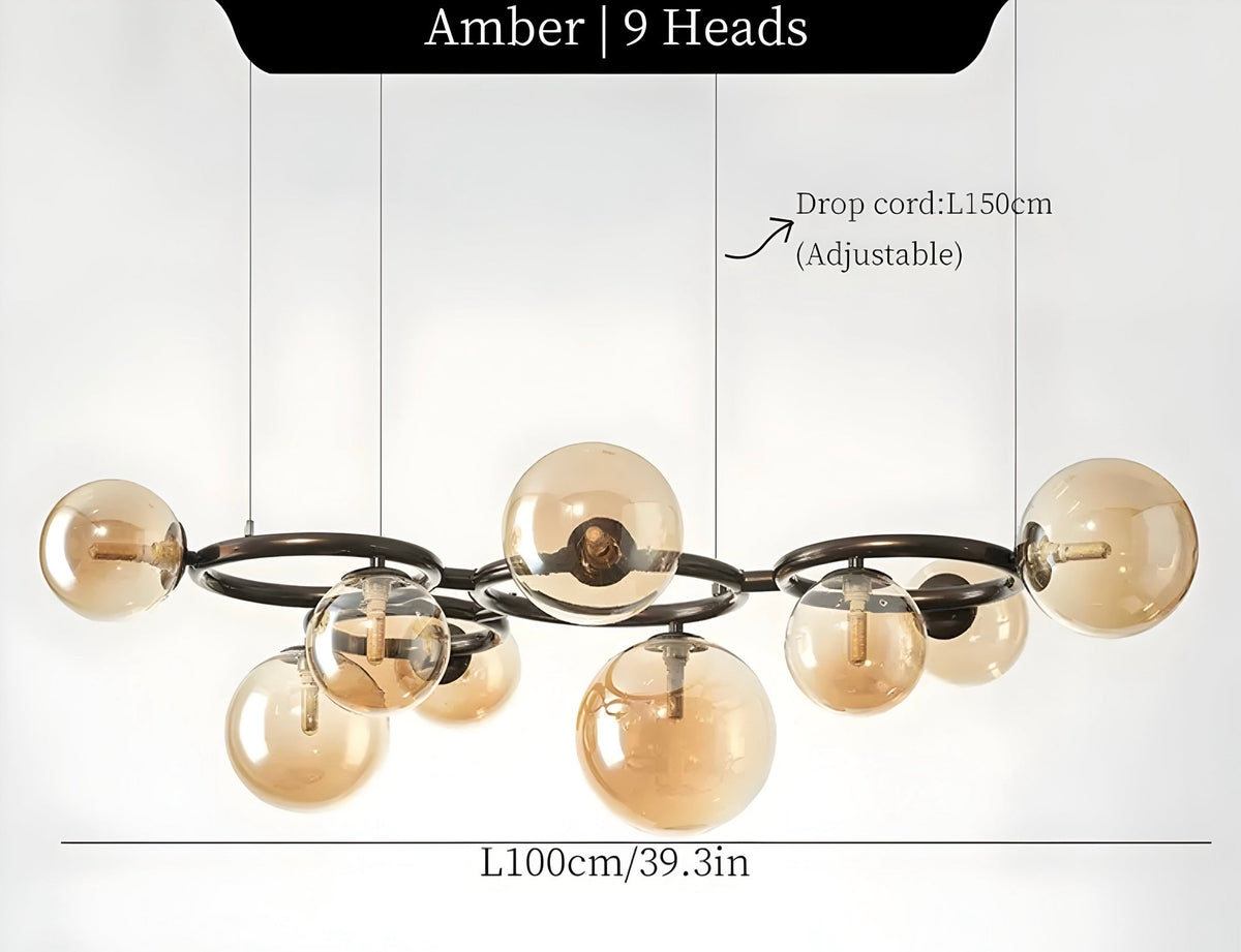 Suspension boule en verre en grappe de 5 à 9 globes, vue 20