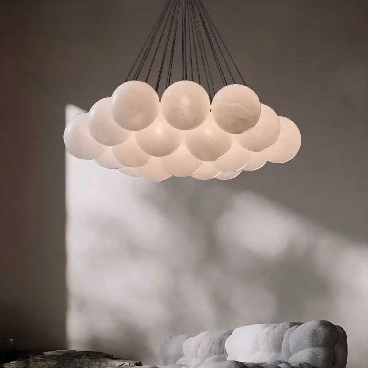 Suspension boule en verre en nuage de globes Nuvola