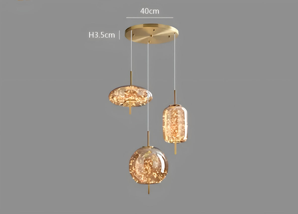 Suspension boule en verre fumé effet ciel étoilé Myios, vue 15