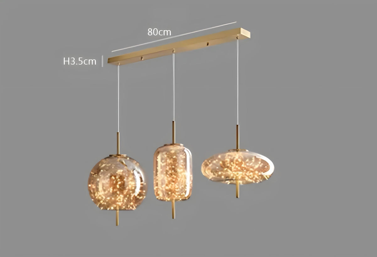 Suspension boule en verre fumé effet ciel étoilé Myios, vue 16