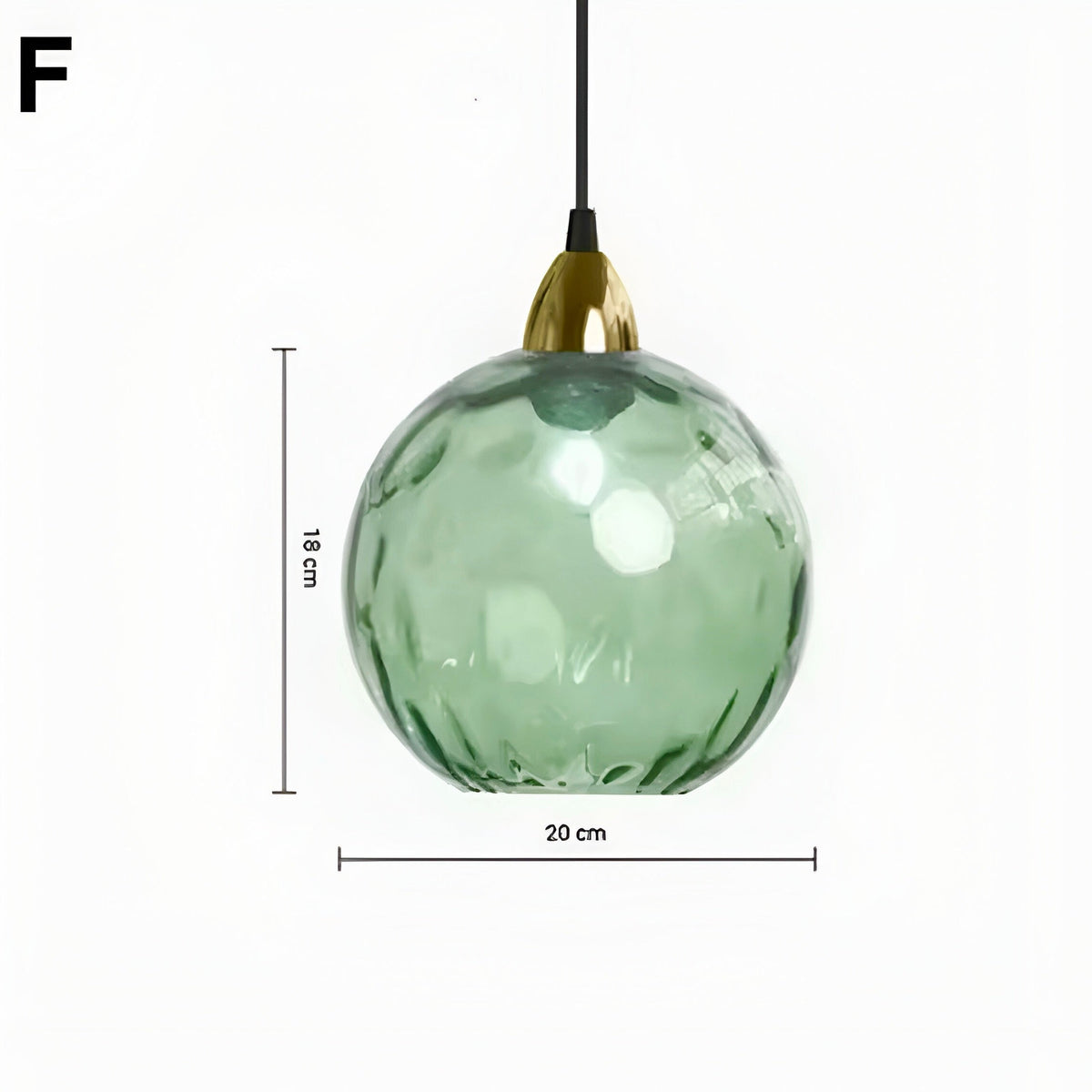 Suspension boule en verre multicolore à ampoules E27, vue 10