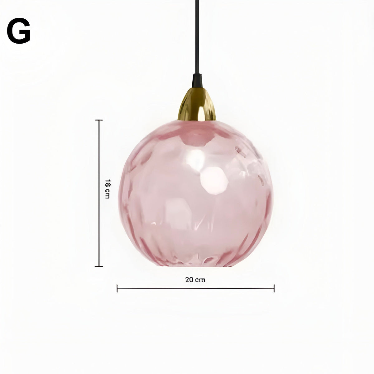 Suspension boule en verre multicolore à ampoules E27, vue 11