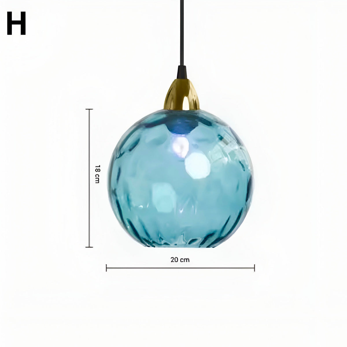 Suspension boule en verre multicolore à ampoules E27, vue 12