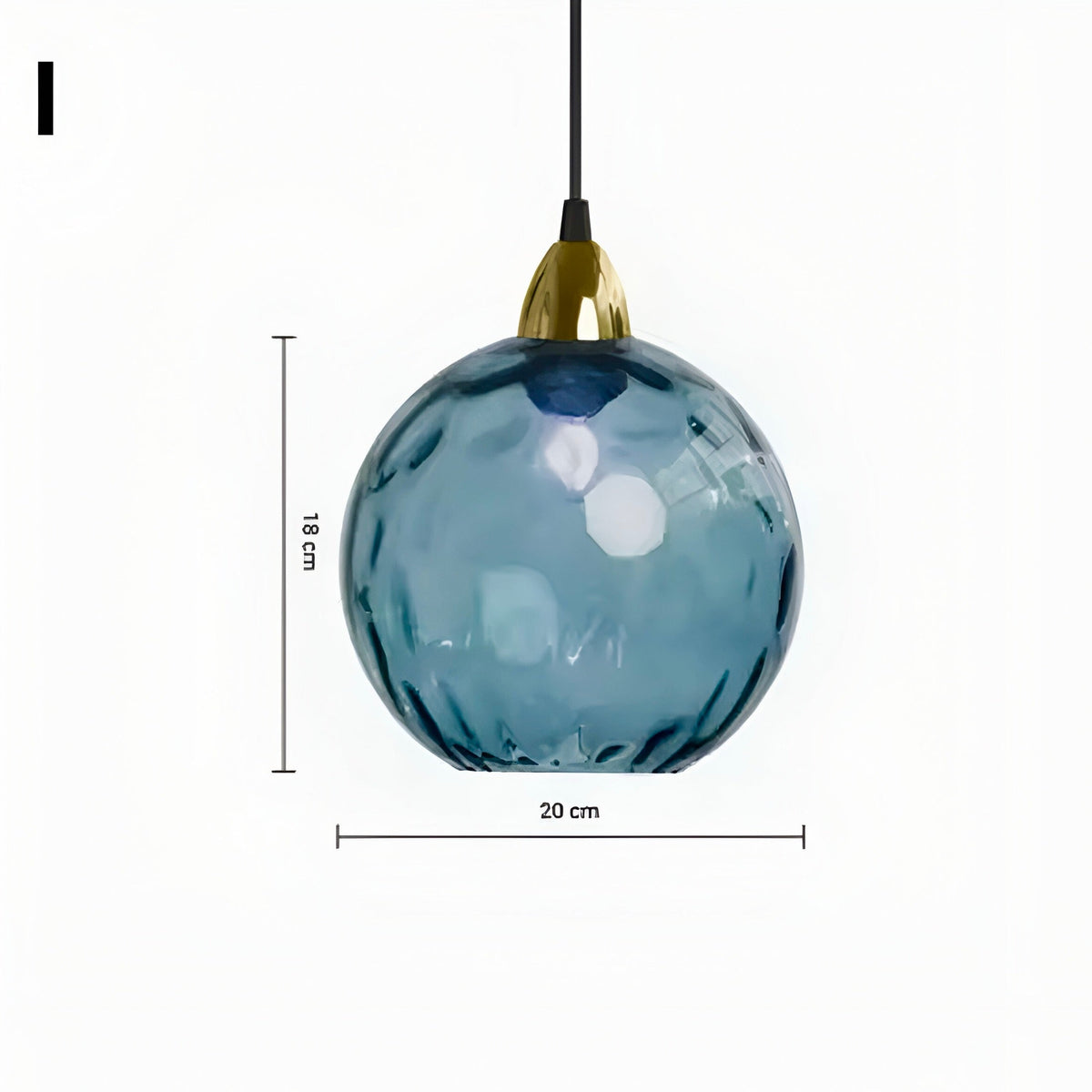 Suspension boule en verre multicolore à ampoules E27, vue 13