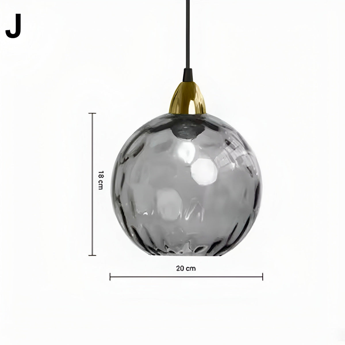 Suspension boule en verre multicolore à ampoules E27, vue 14