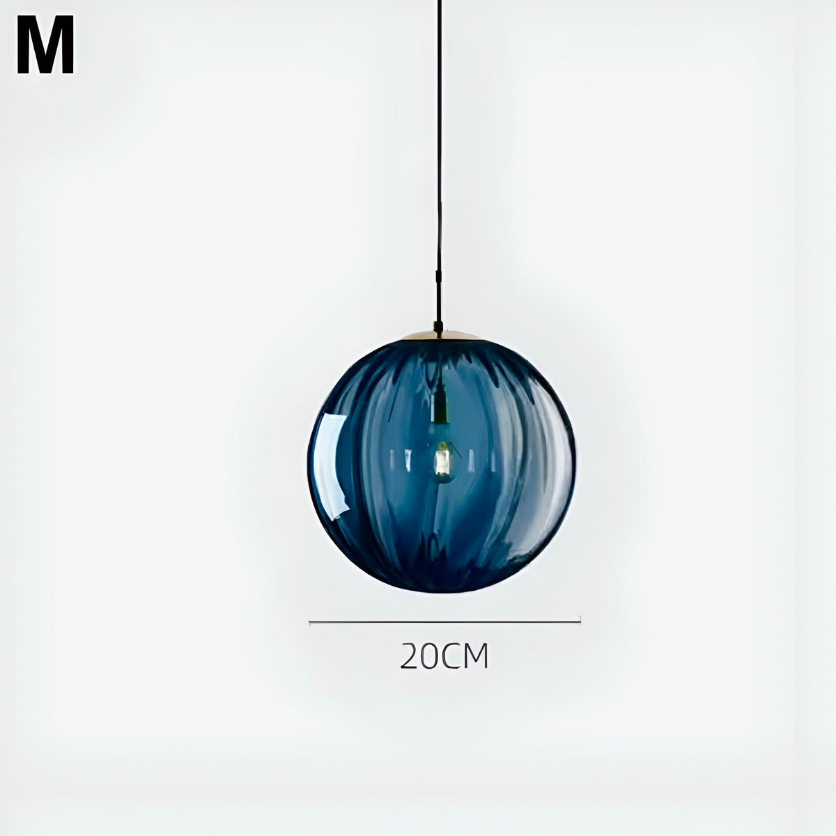 Suspension boule en verre multicolore à ampoules E27, vue 16