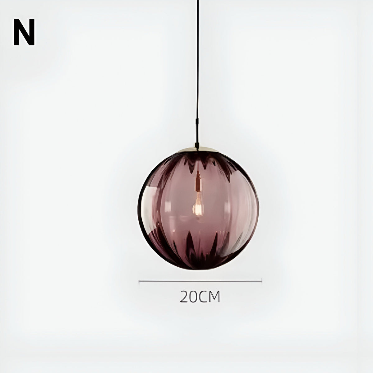 Suspension boule en verre multicolore à ampoules E27, vue 17