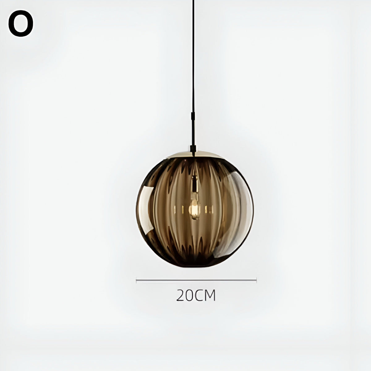 Suspension boule en verre multicolore à ampoules E27, vue 18