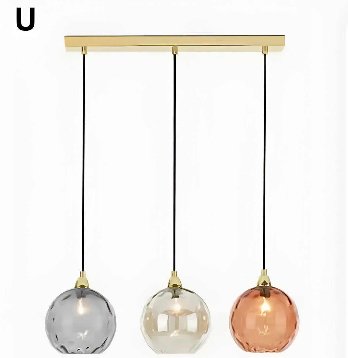 Suspension boule en verre multicolore à ampoules E27, vue 24