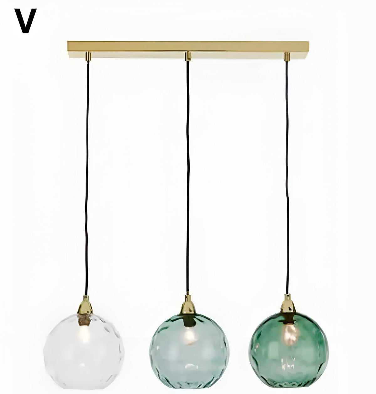 Suspension boule en verre multicolore à ampoules E27, vue 25