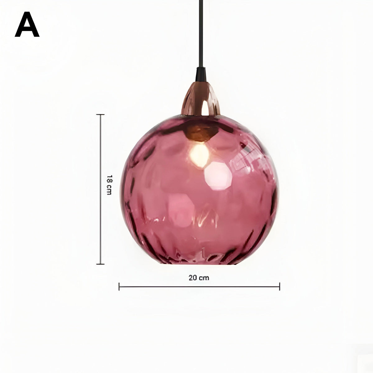 Suspension boule en verre multicolore à ampoules E27, vue 5