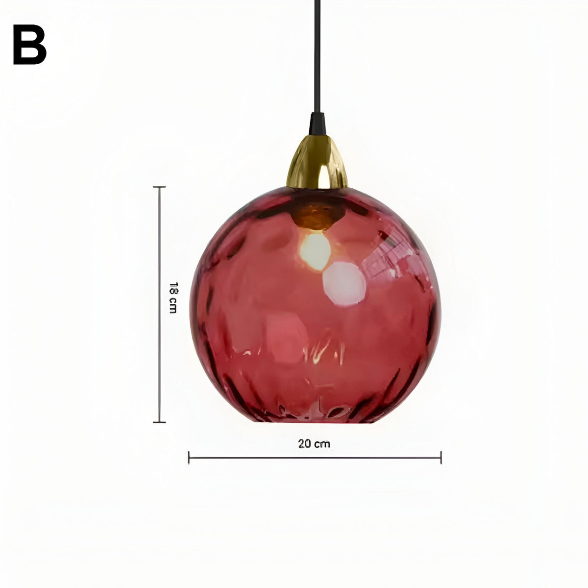 Suspension boule en verre multicolore à ampoules E27, vue 6