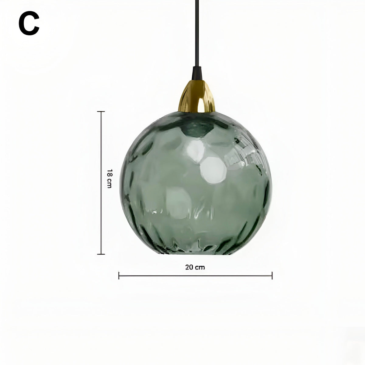 Suspension boule en verre multicolore à ampoules E27, vue 7