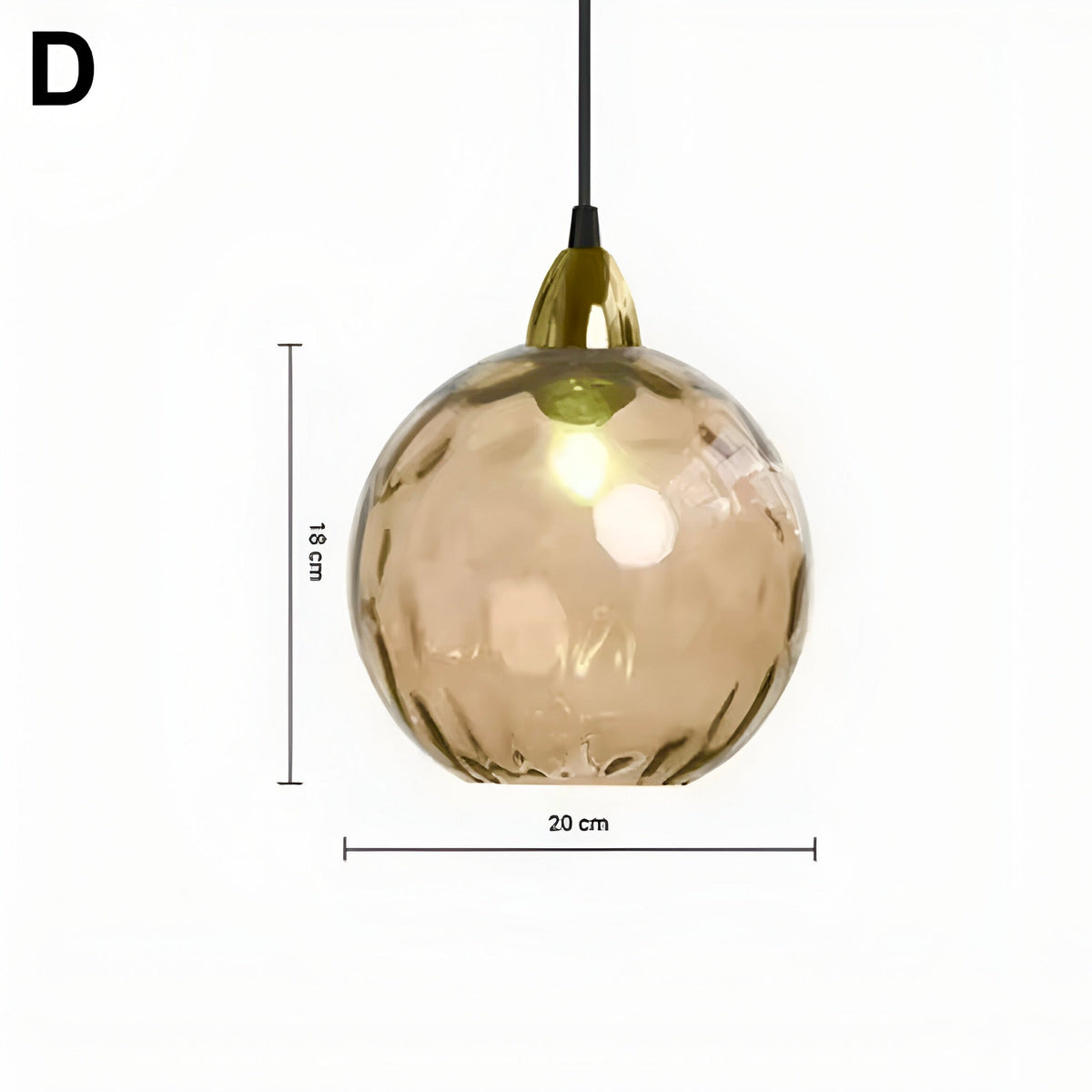 Suspension boule en verre multicolore à ampoules E27, vue 8