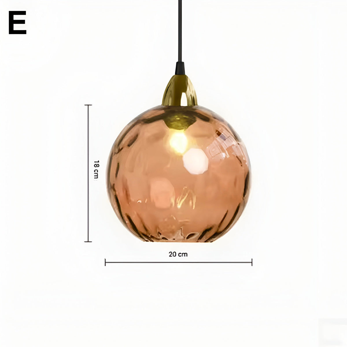 Suspension boule en verre multicolore à ampoules E27, vue 9