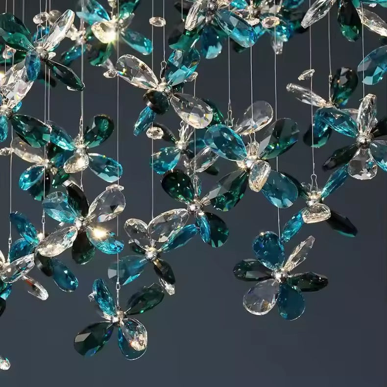 Suspension cristal en bouquet de fleurs facettées, vue 8