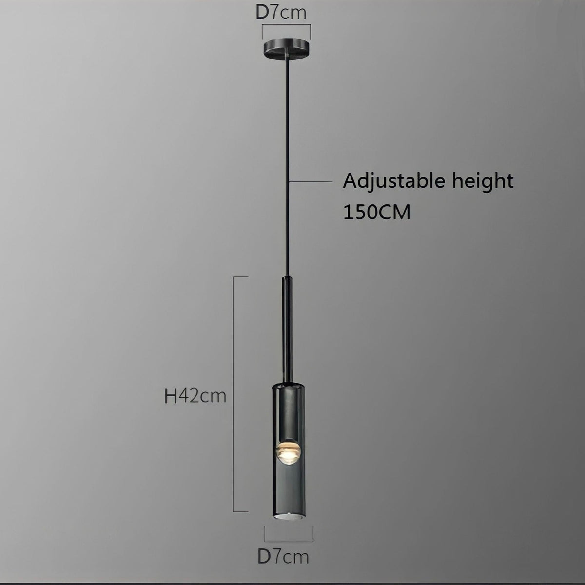 Suspension cristal K9 gris fumé et cuivre Echo, vue 10
