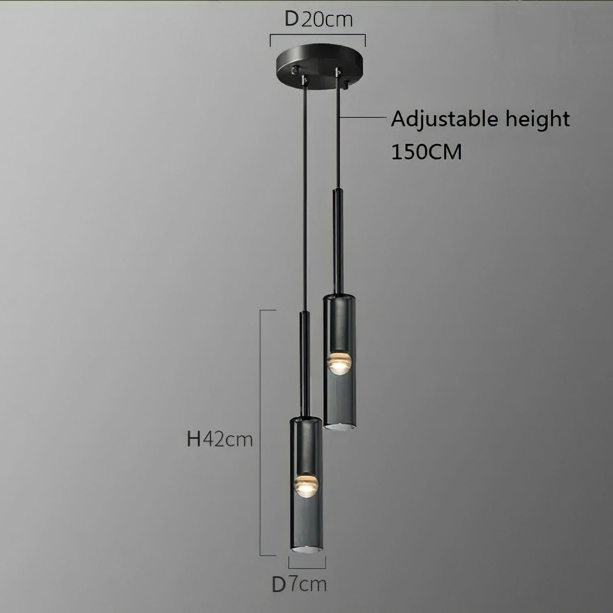 Suspension cristal K9 gris fumé et cuivre Echo, vue 11