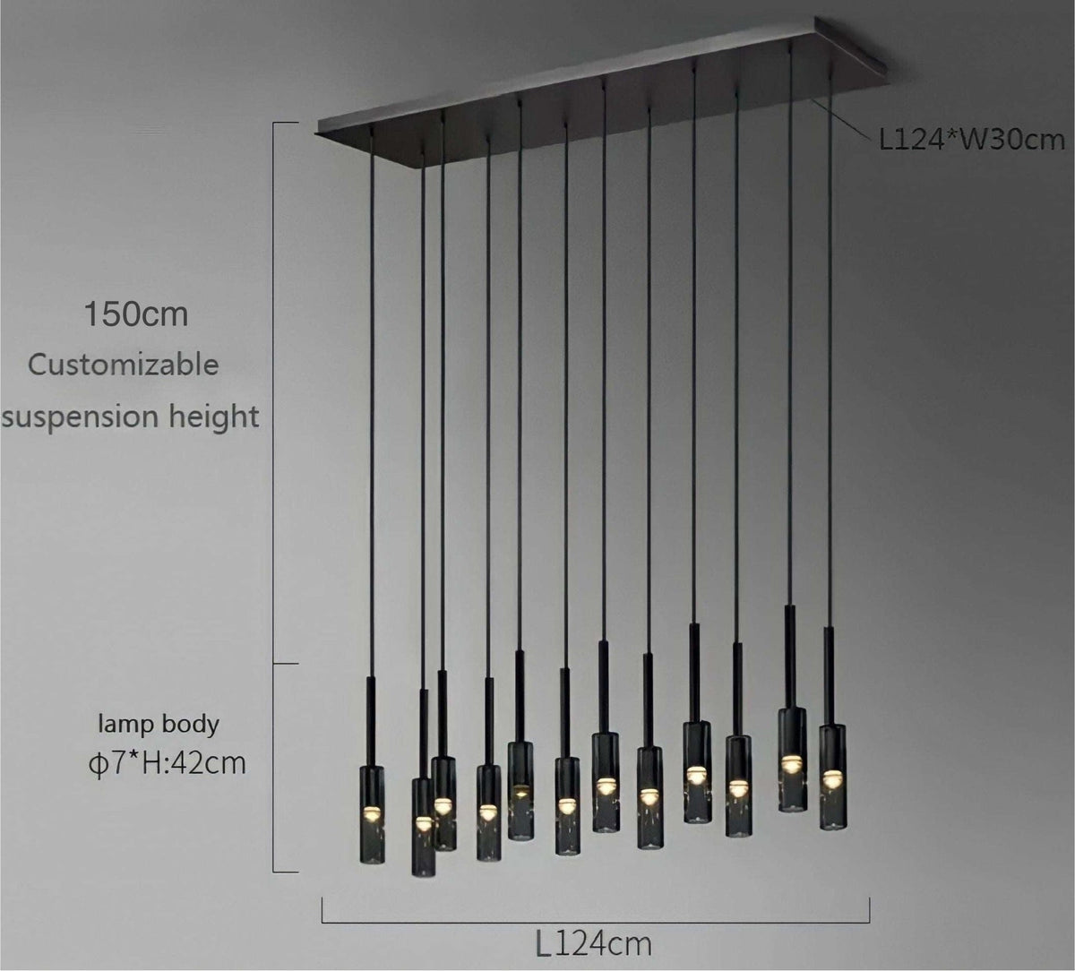 Suspension cristal K9 gris fumé et cuivre Echo, vue 13
