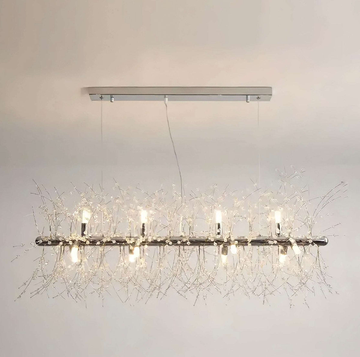 Suspension cristal pissenlit en fer et cristal K9, vue 17