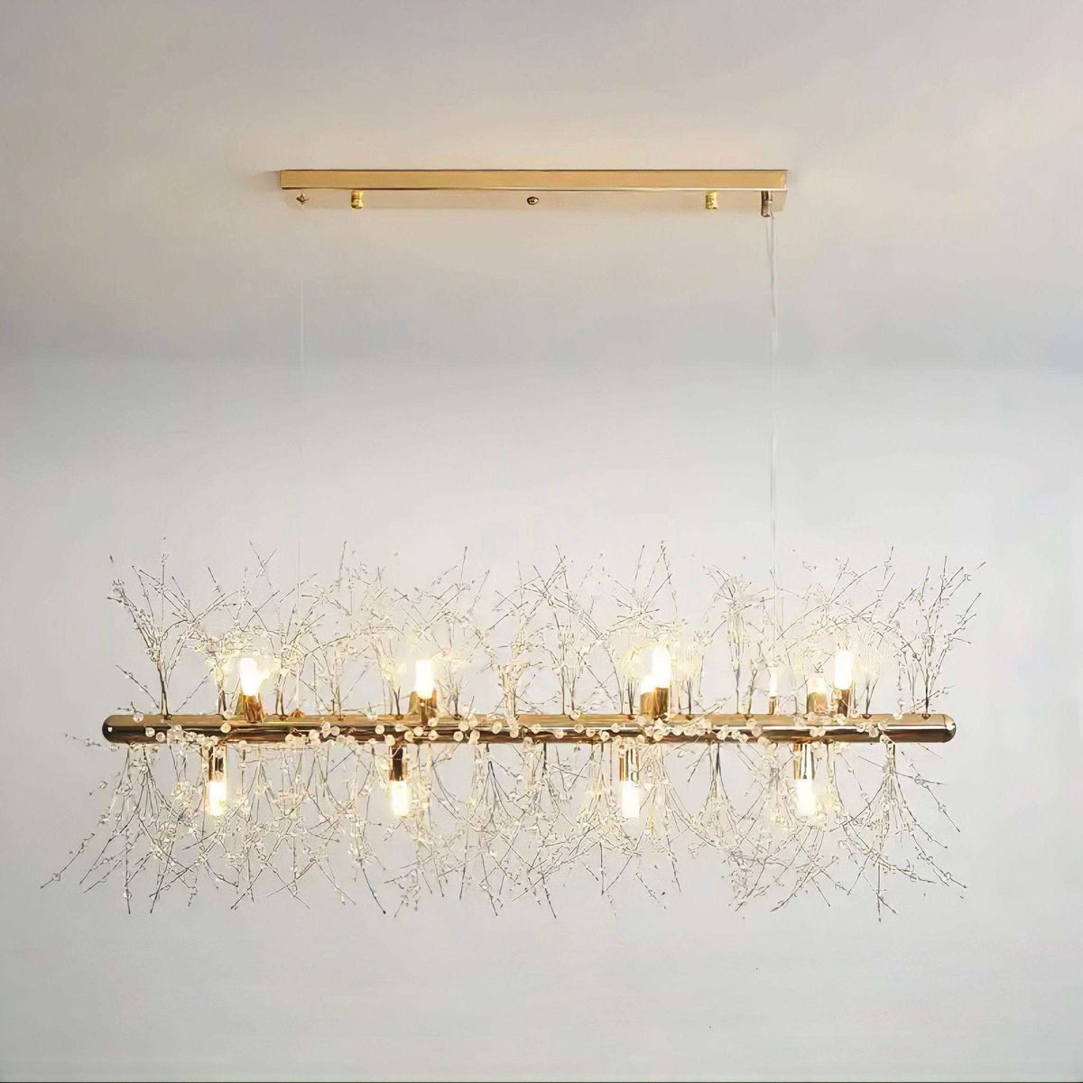 Suspension cristal pissenlit en fer et cristal K9, vue 18