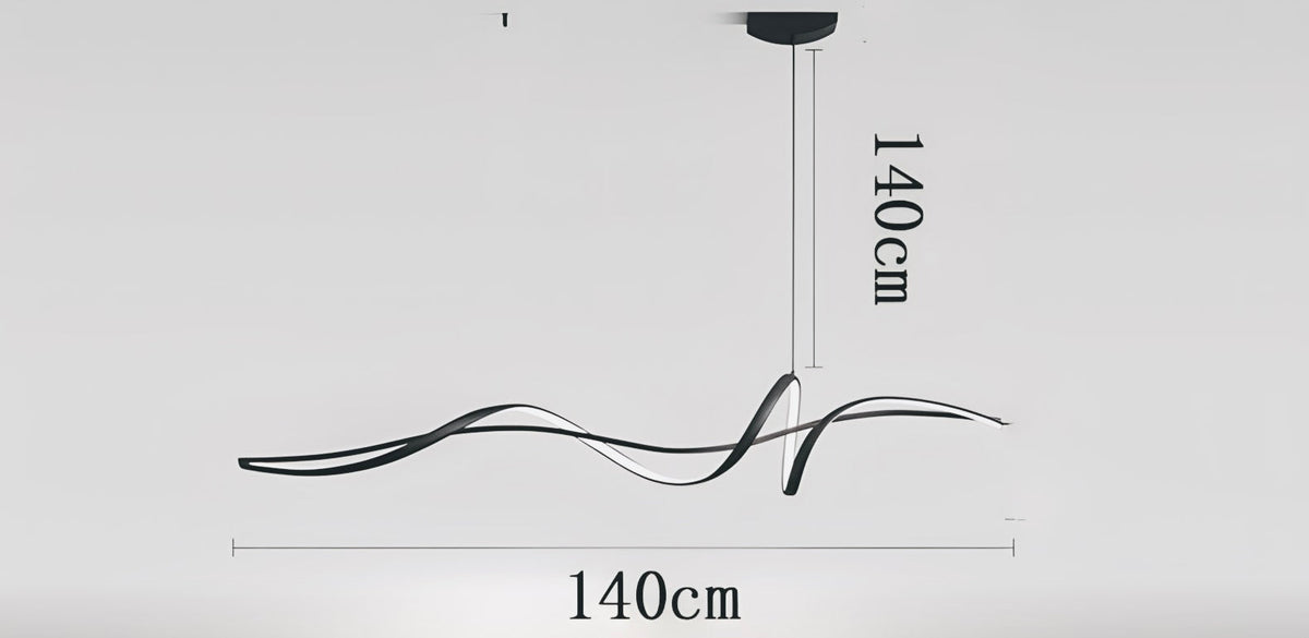 Suspension design à courbe fluide noire ou blanche Synai, vue 10