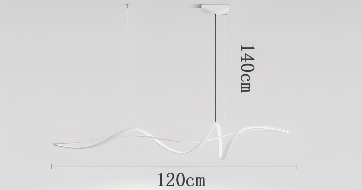 Suspension design à courbe fluide noire ou blanche Synai, vue 11