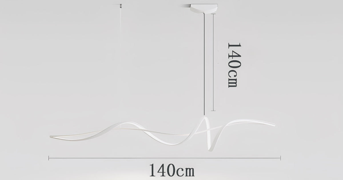 Suspension design à courbe fluide noire ou blanche Synai, vue 12