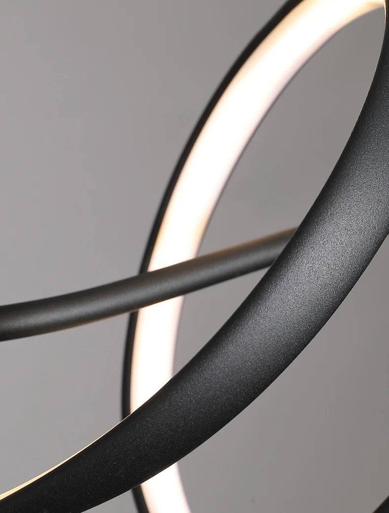 Suspension design à courbe fluide noire ou blanche Synai, vue 5