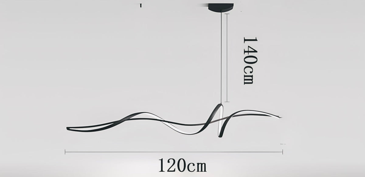 Suspension design à courbe fluide noire ou blanche Synai, vue 9