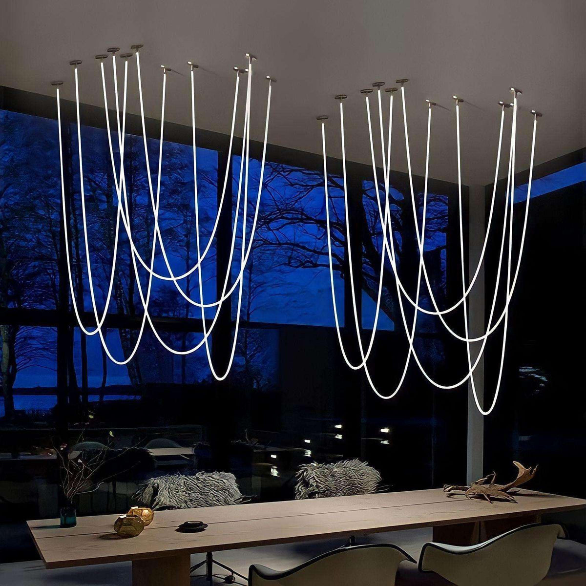 Suspension design à fil lumineux LED en silicone Corda, vue 5