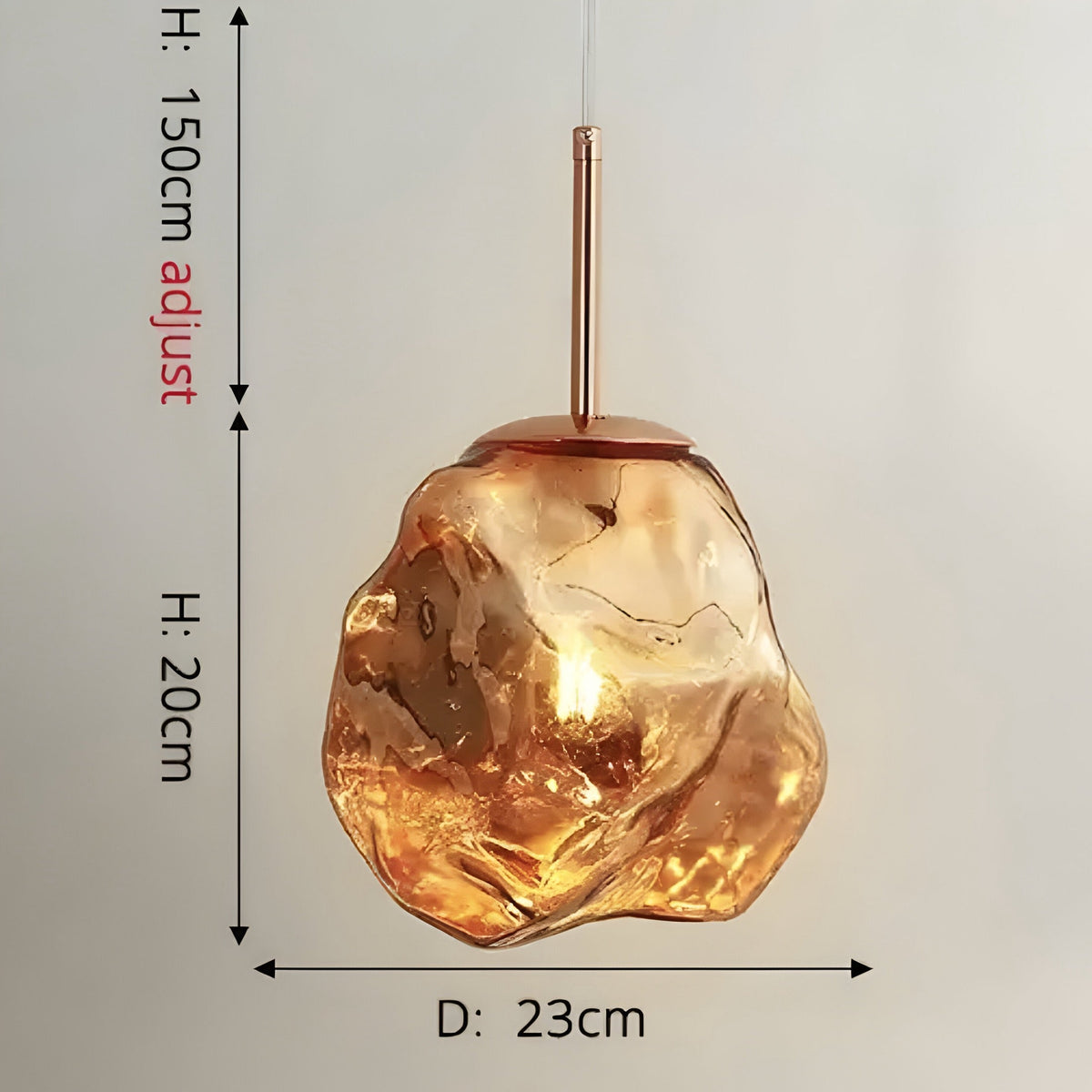 Suspension design en verre taillé façon pierre précieuse Gemma, vue 14