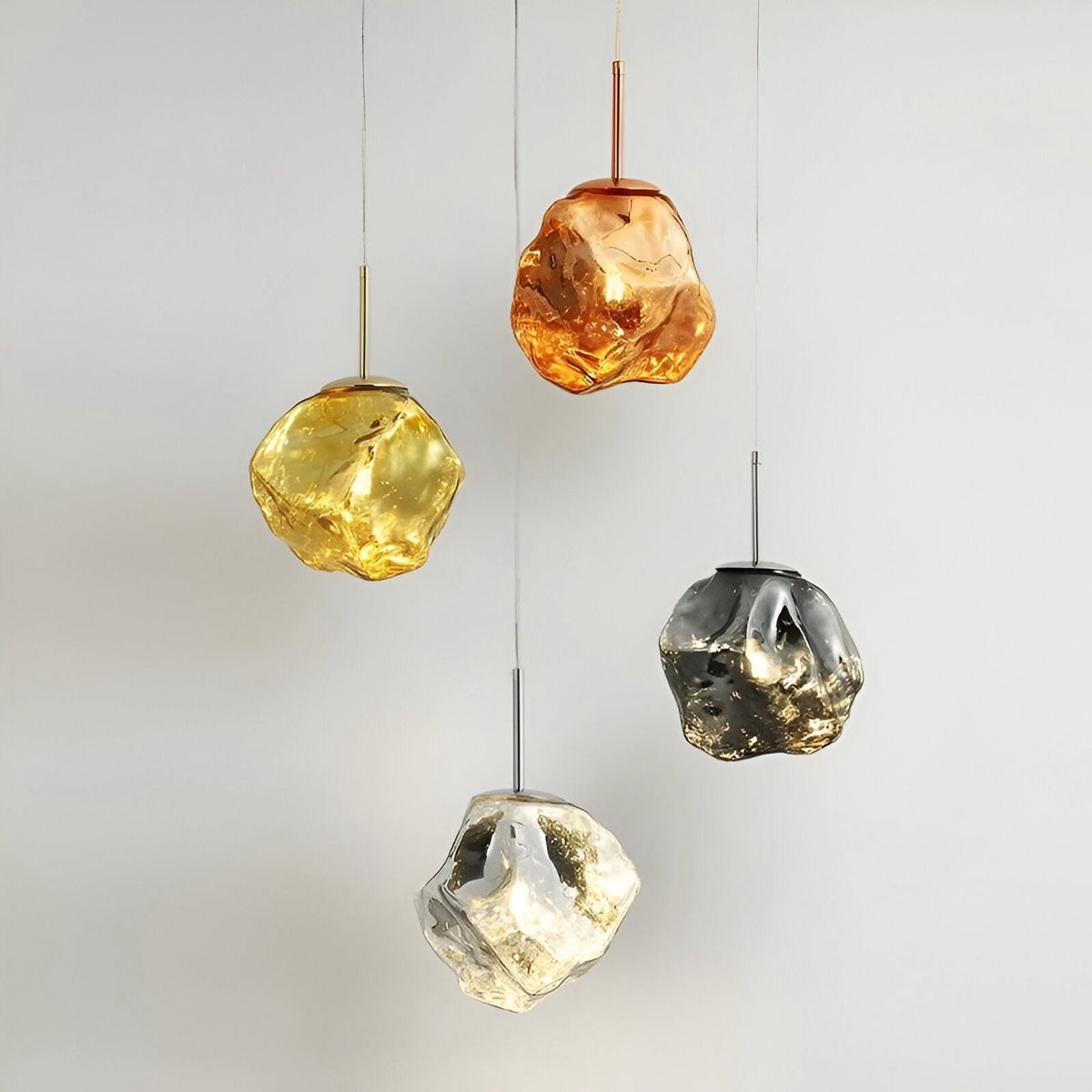 Suspension design en verre taillé façon pierre précieuse Gemma, vue 4