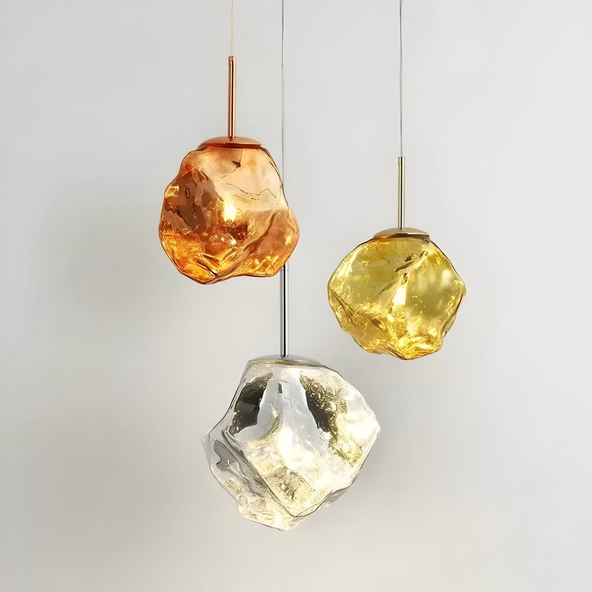 Suspension design en verre taillé façon pierre précieuse Gemma, vue 5