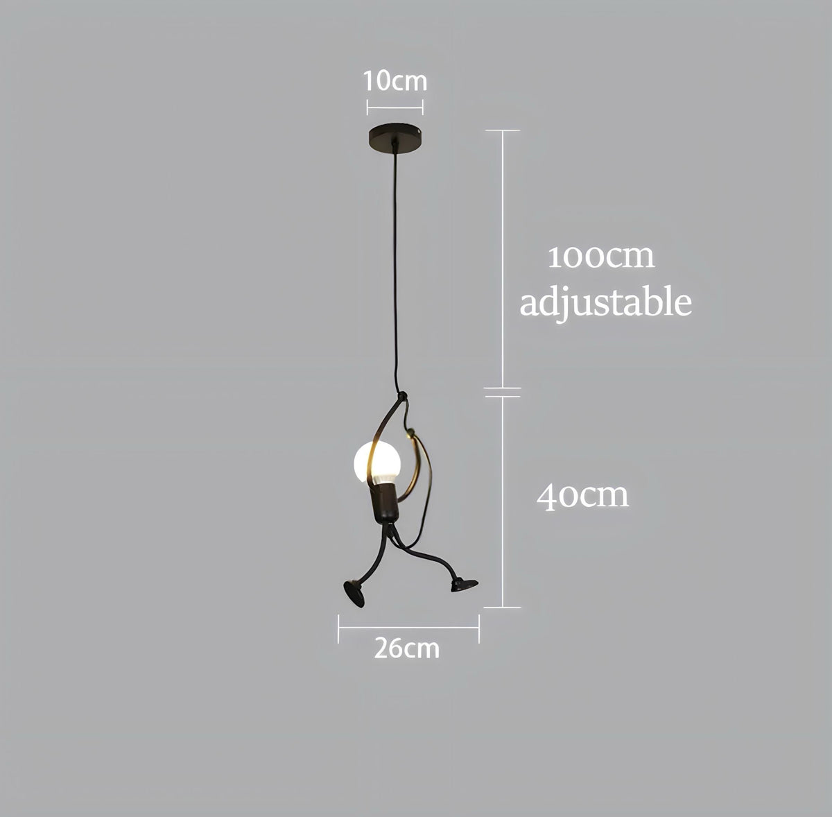 Suspension design grimpeur en fer noir Scalatore, vue 10