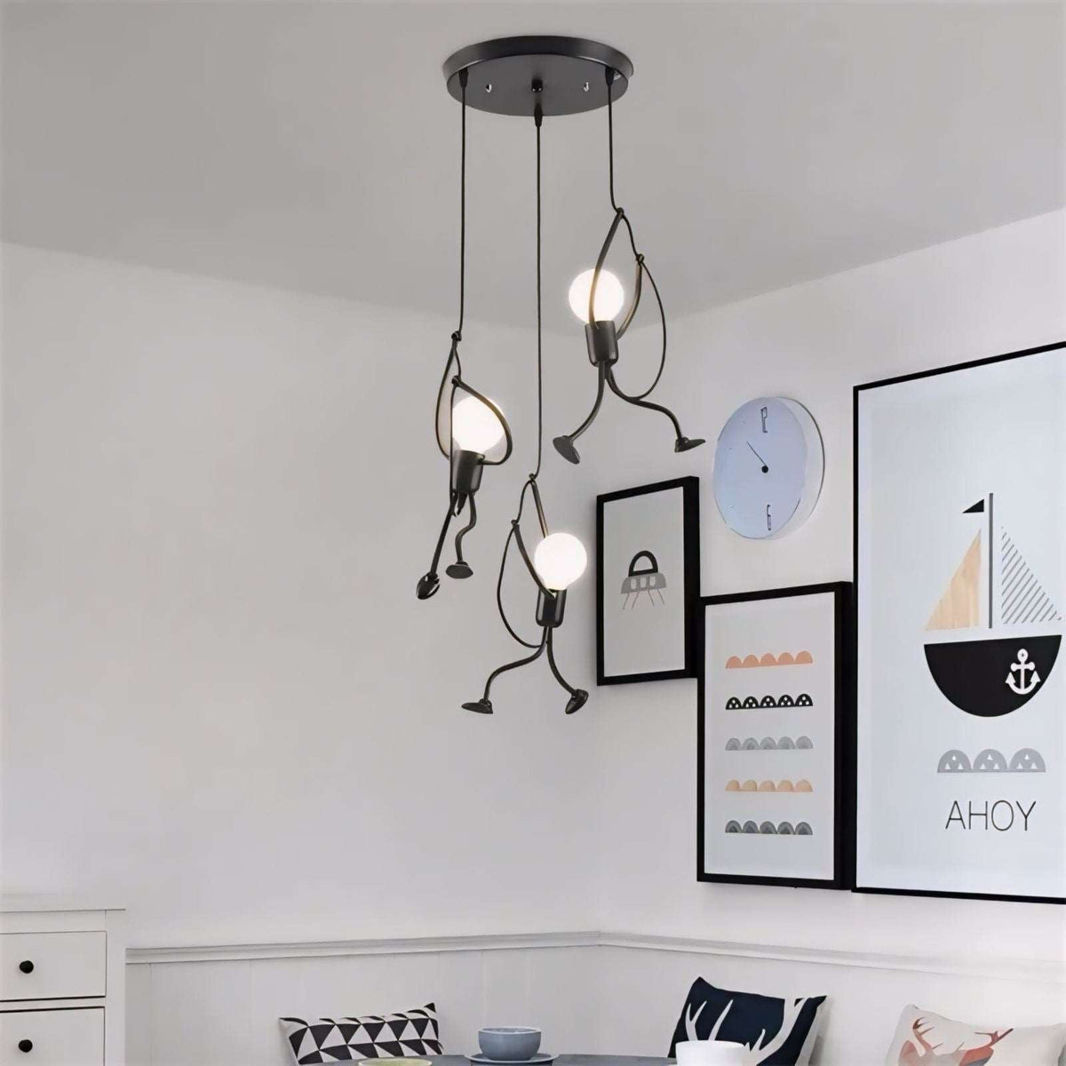 Suspension design grimpeur en fer noir Scalatore, vue 5