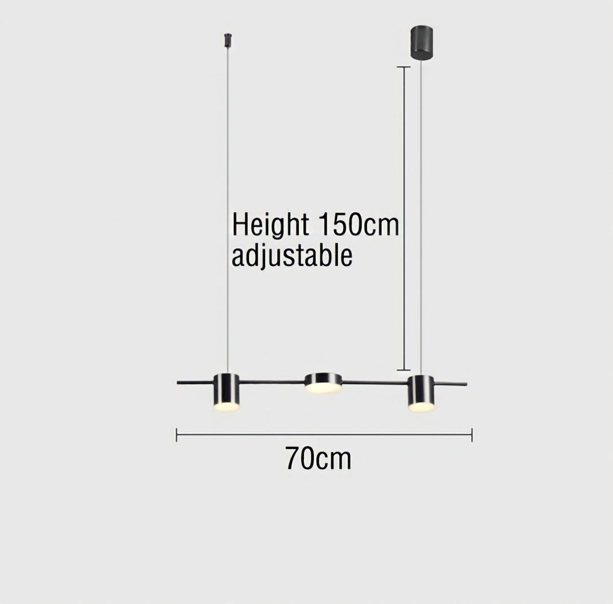 Suspension design scandinave en fer à trois, cinq ou six têtes, vue 12