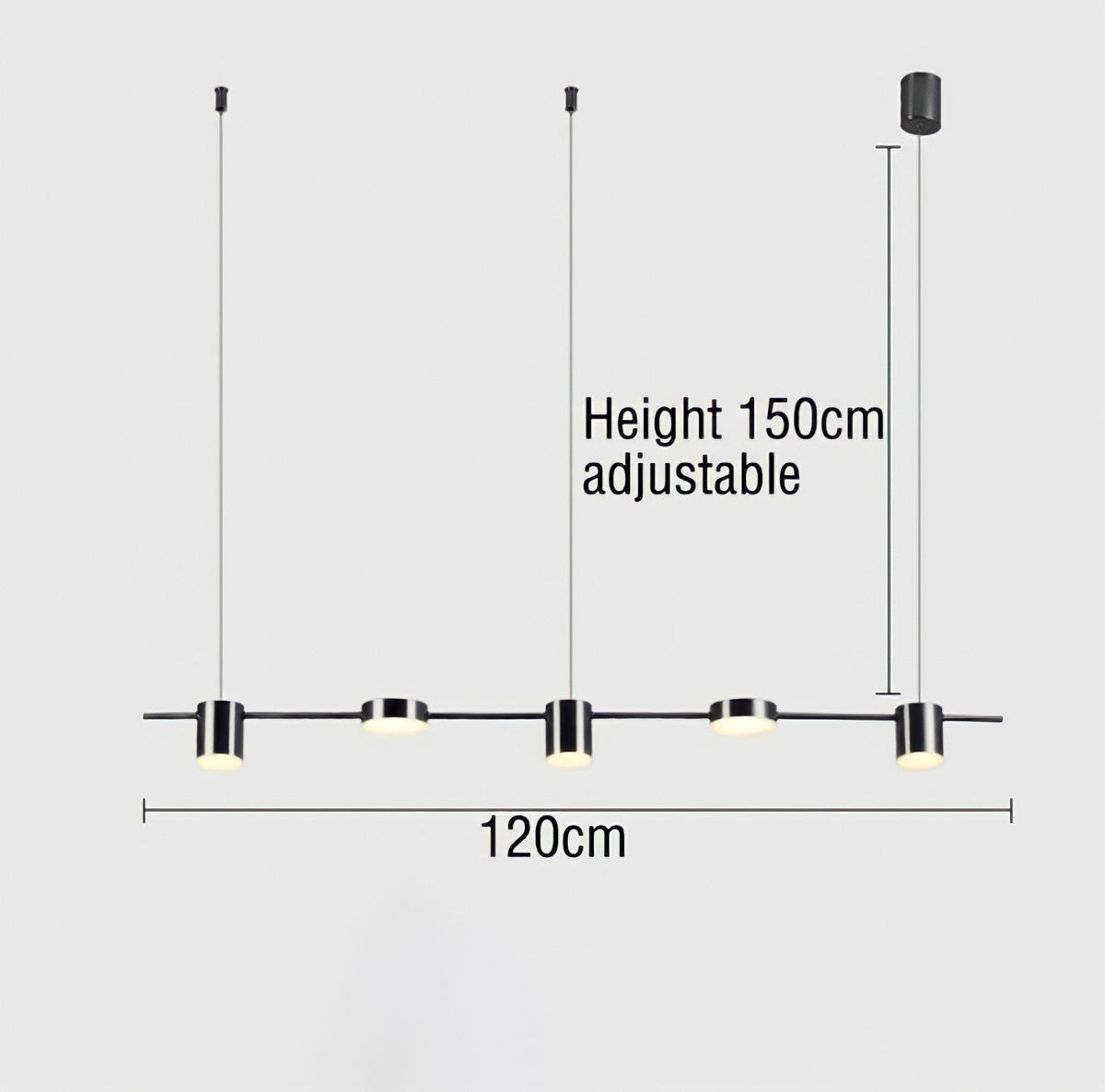 Suspension design scandinave en fer à trois, cinq ou six têtes, vue 13