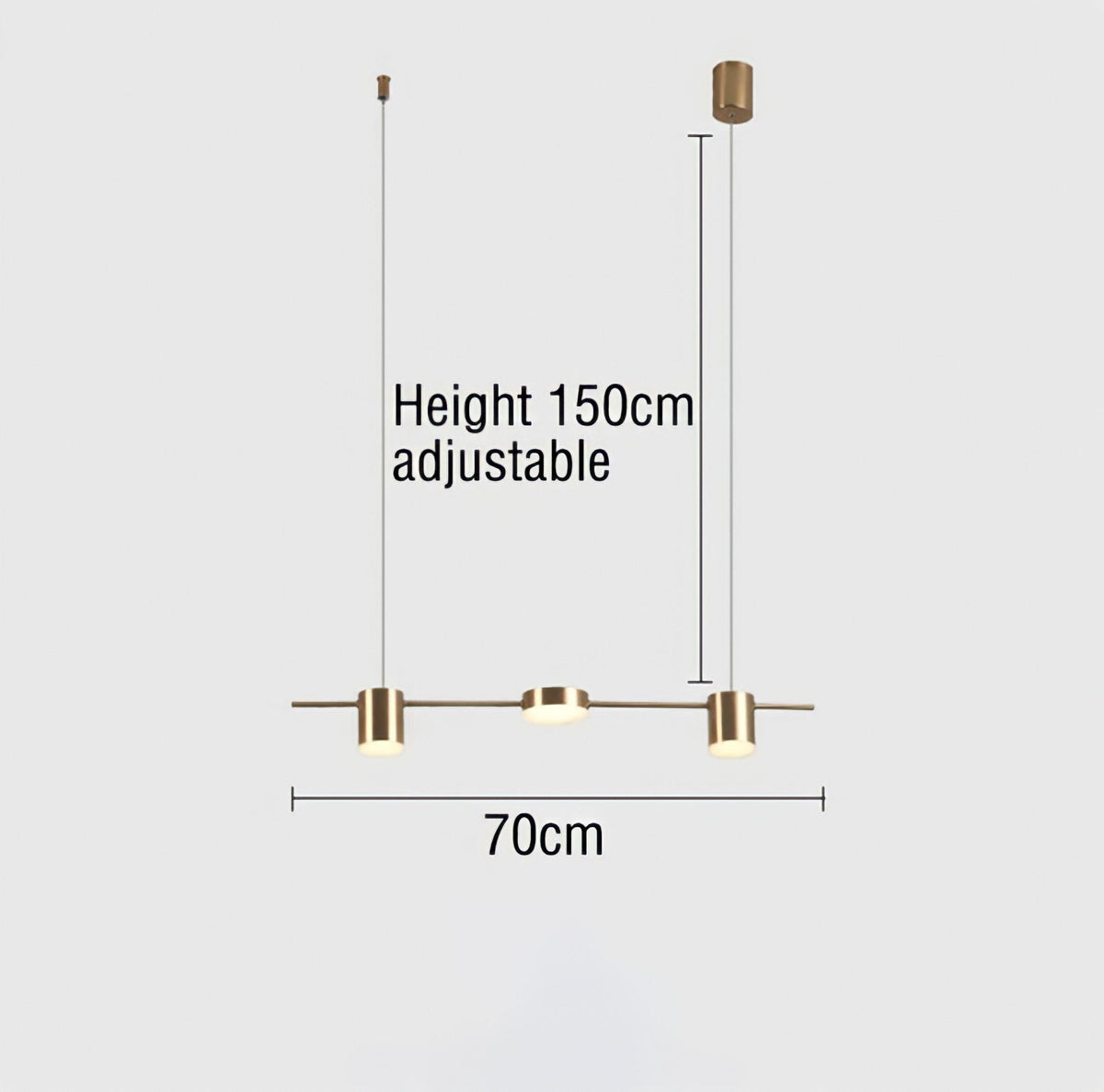 Suspension design scandinave en fer à trois, cinq ou six têtes, vue 15