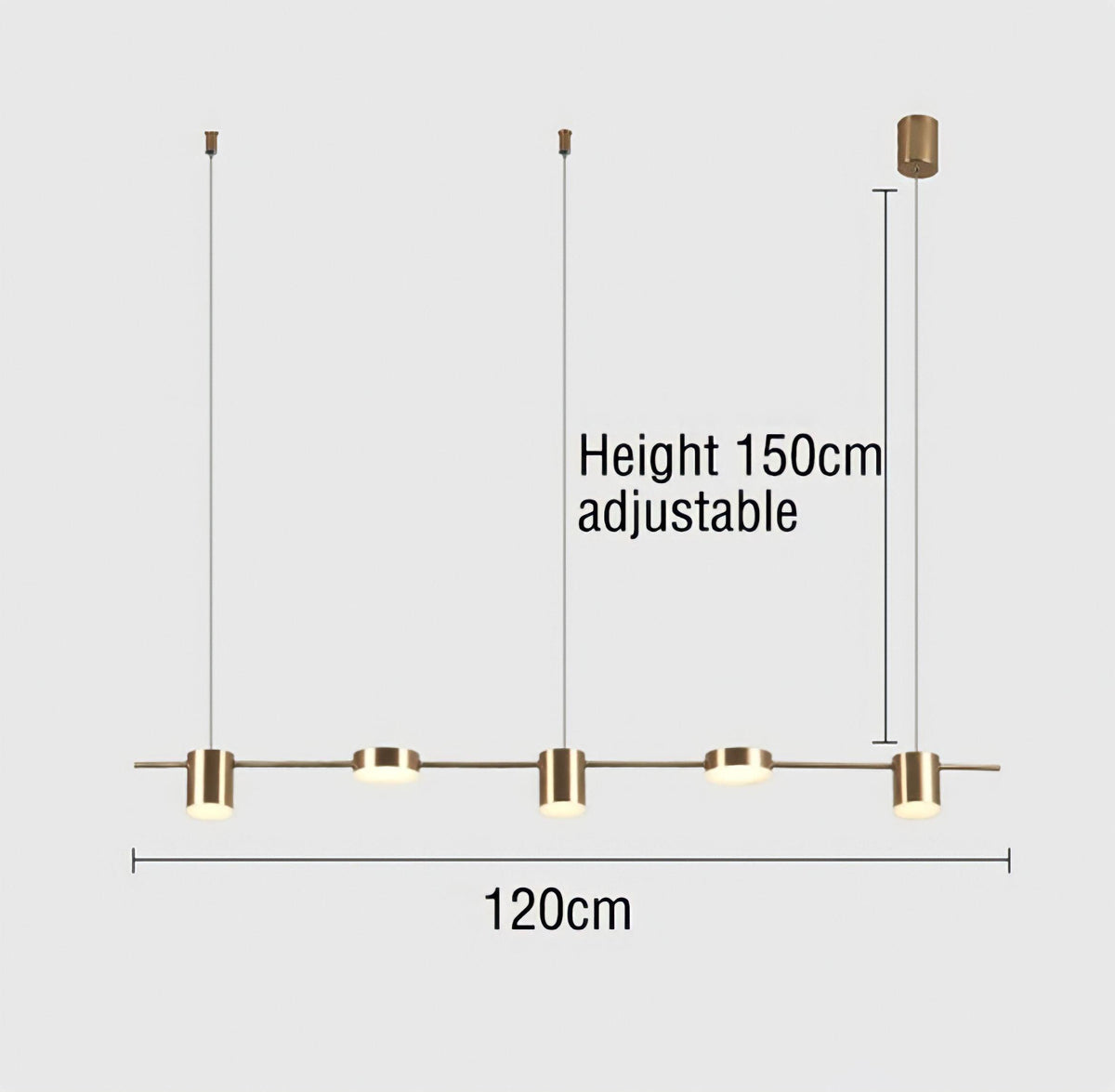 Suspension design scandinave en fer à trois, cinq ou six têtes, vue 16