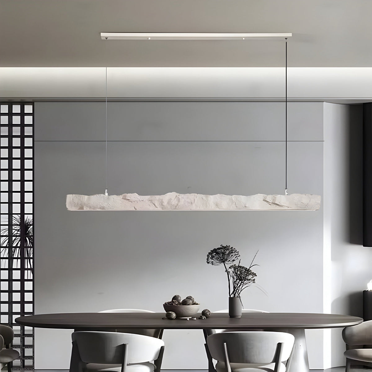Suspension effet pierre en composite, blanche ou noire